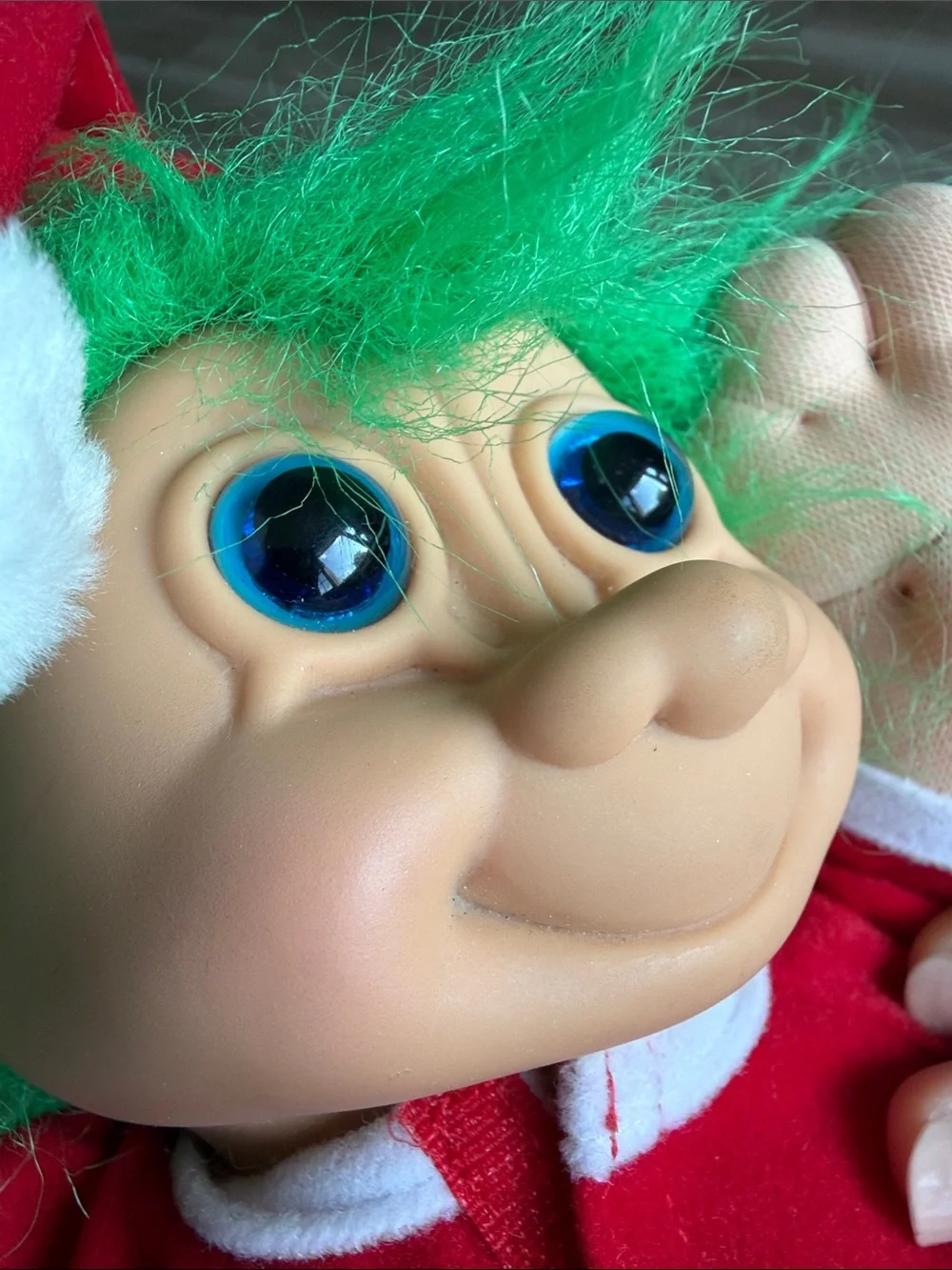 New Red Holiday Troll Plush Doll with Green Hair - Kids Toy